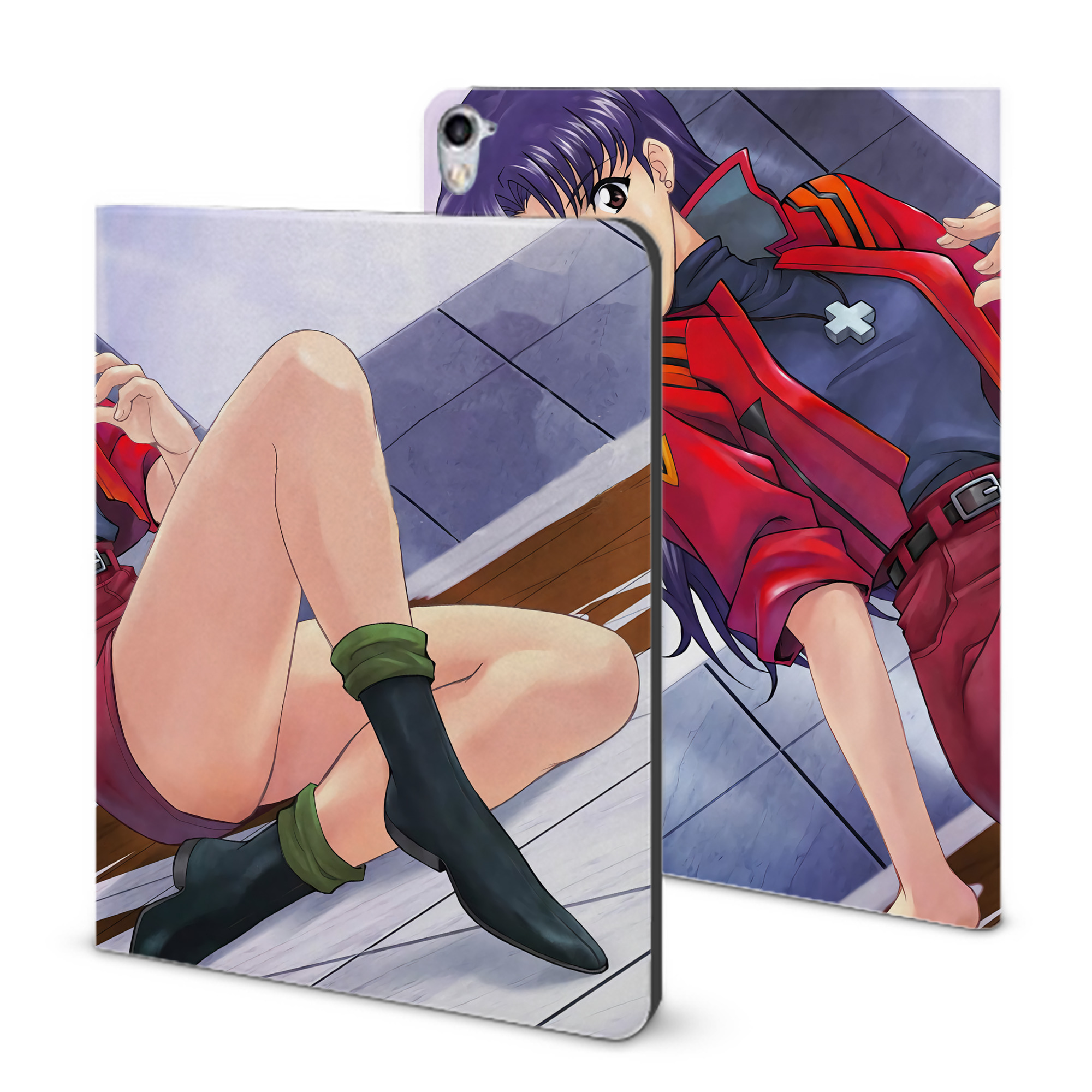 （画像用） EVA 新世紀エヴァンゲリオン IPad ケース ブック型 PUレザー TPU 耐衝撃 軽量 薄型 ペン収納なし 全面保護 IPad 各モデル対応